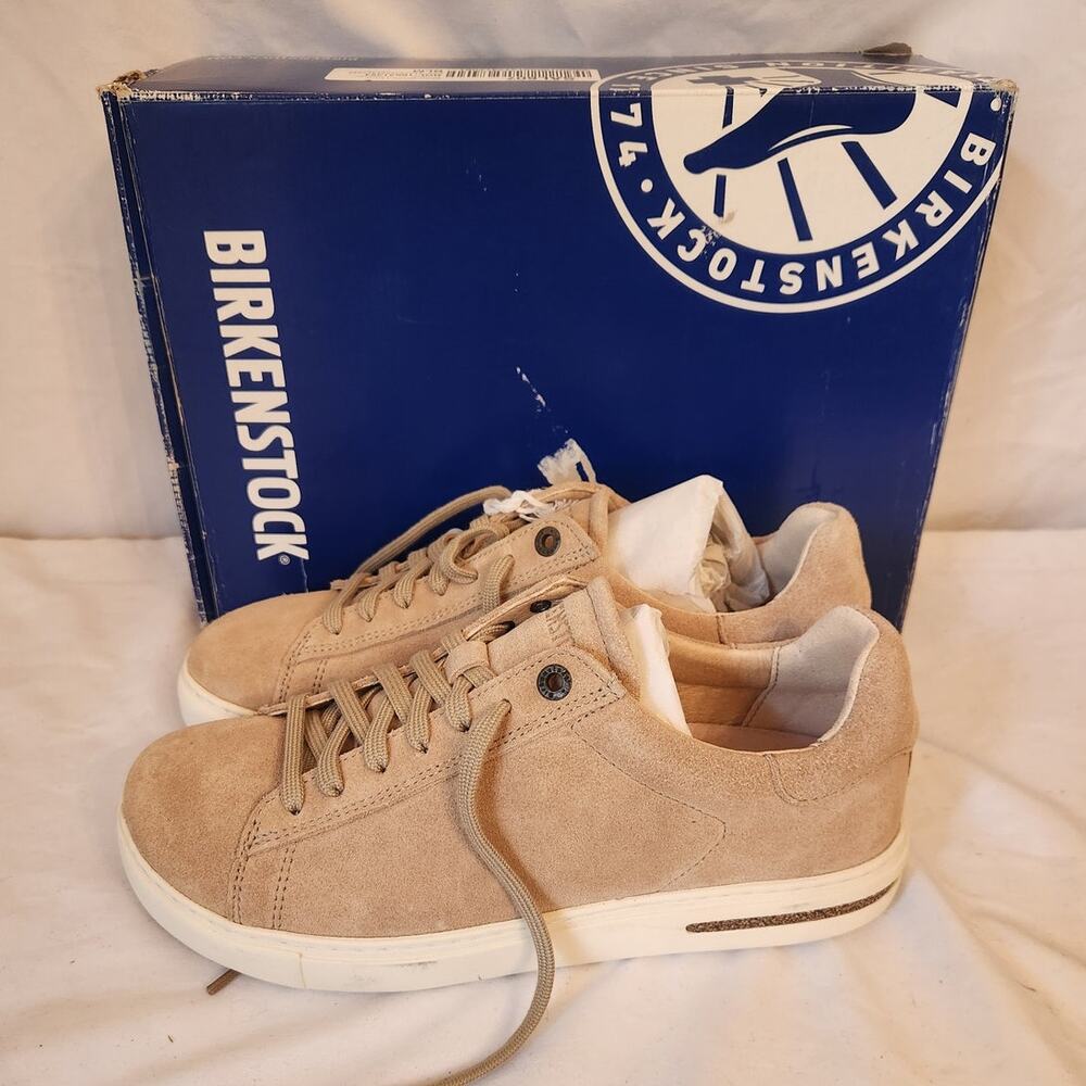 NIB Birkenstock Bend Low Suede Sneaker in Sandcastle Color 38 Euro 7.5/8